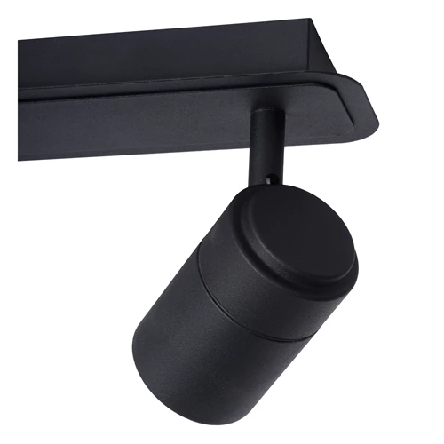 Lucide LENNERT - Spot plafond Salle de bains - LED Dim. - GU10 - 2x5W 3000K - IP44 - Noir - détail 2